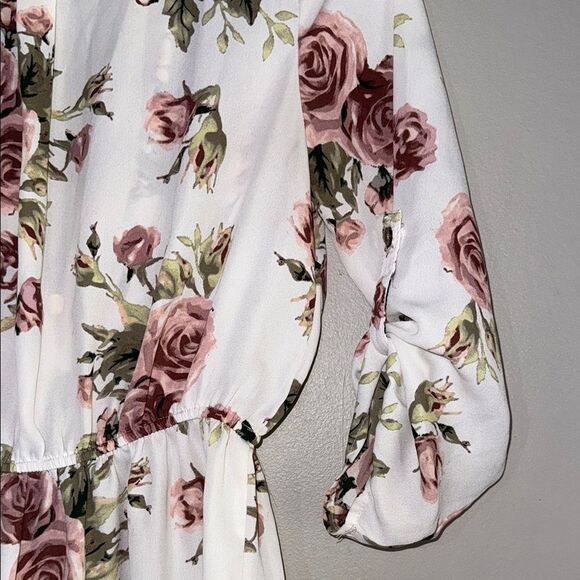 J for Justify Pink and White Blouse with Zip  Front and Notched Collar - Picture 9 of 12